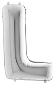 L Harf Grabo Gümüş Folyo Balon 102 cm thumbnail 3