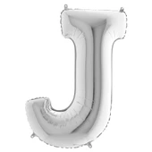 J Harf Grabo Gümüş Folyo Balon 102 cm thumbnail 1