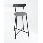 Eportatif Bar Sandalyesi Oval Mutfak Taburesi Füme 1513 - 5