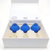 Silikon Vakumlu Cam Yüz Masaj Kupası 3'lü Set Mavi Renk thumbnail 5