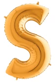 S Harf Grabo Altın Folyo Balon 102 cm thumbnail 3