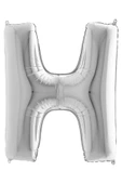 H Harf Grabo Gümüş Folyo Balon 102 cm thumbnail 3