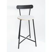 Eportatif Bar Sandalyesi Oval Mutfak Taburesi Beyaz 1512 - 6