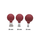 Silikon Vakumlu Cam Yüz Masaj Kupası 3'lü Set Kırmızı Renk thumbnail 2