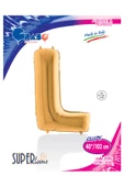 L Harf Grabo Altın Folyo Balon 102 cm thumbnail 4