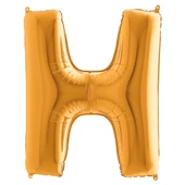 H Harf Grabo Altın Folyo Balon 102 cm thumbnail 1