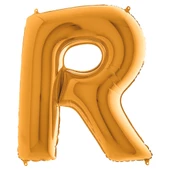 R Harf Grabo Altın Folyo Balon 102 cm thumbnail 1