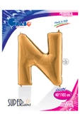 N Harf Grabo Altın Folyo Balon 102 cm - 4