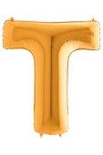 T Harf Grabo Altın Folyo Balon 102 cm - 3
