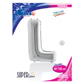 L Harf Grabo Gümüş Folyo Balon 102 cm thumbnail 2