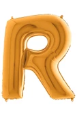 R Harf Grabo Altın Folyo Balon 102 cm thumbnail 3