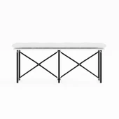 Eportatif Mutfak Bahçe Minderli Bank Sandalye Düz Bank Sandalye Bench Beyaz 1545 - 6