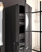 Karen Banyo Lotus 80 Cm Banyo Dolabı Seti Boy Dolaplı Lavabo Dahil Antrasit Çekmeceli Komple Mdf - 2