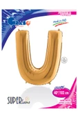 U Harf Grabo Altın Folyo Balon 102 cm thumbnail 4