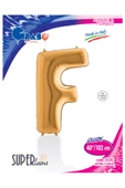 F Harf Grabo Altın Folyo Balon 102 cm thumbnail 4
