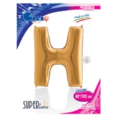 H Harf Grabo Altın Folyo Balon 102 cm thumbnail 2