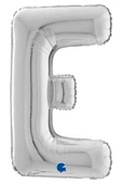 E Harf Grabo Gümüş Folyo Balon 66 cm thumbnail 3