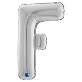 F Harf Grabo Gümüş Folyo Balon 66 cm thumbnail 1