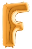 F Harf Grabo Altın Folyo Balon 102 cm thumbnail 3