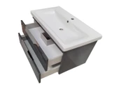 Karen Banyo Lotus 80 Cm Banyo Dolabı Seti Boy Dolaplı Lavabo Dahil Antrasit Çekmeceli Komple Mdf - 6