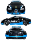 Ctoys Scaled Rc Model 27 Mhz Full Fonksiyonlu Uzaktan Kumandalı Işıklı Bugatti Veyron Polis Arabası 3689 A4 - 2