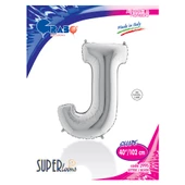 J Harf Grabo Gümüş Folyo Balon 102 cm thumbnail 2
