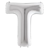T Harf Grabo Gümüş Folyo Balon 102 cm thumbnail 1