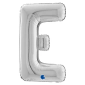 E Harf Grabo Gümüş Folyo Balon 66 cm thumbnail 1