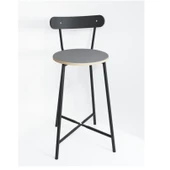 Eportatif Bar Sandalyesi Oval Mutfak Taburesi Füme 1513 - 4