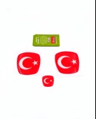 Doblo Fiorino Uyumlu Üçlü Ay Yıldız Logo Arma Sticker Set - 1