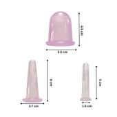 Mini Silikon Vakumlu Mika Yüz Masaj Kupası 4'lü Karışık Süper Set Mor Renk thumbnail 4