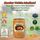 Bozkır Tahin Merkezi Yerli Ata Tohumu Altın Susam Su Değirmeni Tahini Kavrulmuş 600 gr (vegan&doğal) - 1