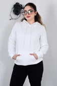 Hodies Winter Kapşonlu Kanguru Cep 3 iplik Puf Yumuşacık (İçi Polarlı) Sweatshirt - 2