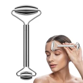 Metal Cilt Sıkılaştırıcı Face Gua Sha Rulosu Yüz Masaj Roller Model 1 thumbnail 3