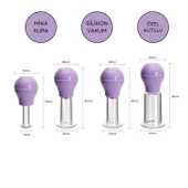 Silikon Vakumlu ABS Plastik Yüz Masaj Kupası 4'lü Set Mor Renk thumbnail 1