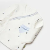 Bibaby Biorganic Love Floral 3 Parça Zıbın Seti 73346 Ekru Lila - 5