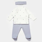 Bibaby Biorganic Love Floral 3 Parça Zıbın Seti 73346 Ekru Lila - 2