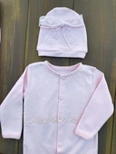 Dantel İşlemeli 10 Parça Yeni Doğan Hastane Seti Pembe thumbnail 2