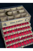 Kişiye Özel Cam Kapaklı Ahşap Tesbih Ve Saat Koleksiyon Kutusu (50 TESBİH, 12 SAATLİK) - 1