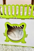 Dekoratif Kedi Evi Teraslı Dublex Yeşil - 3