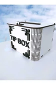 Beyaz Ahşap Tip Box Kutu Bahşiş Kutusu Kumbara - 3