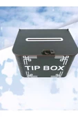 Dekoratif Siyah Ahşap Tip Box Kutu Bahşiş Kutusu Kumbara - 4