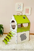 Dekoratif Kedi Evi Teraslı Dublex Yeşil - 2