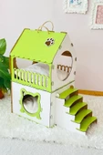 Dekoratif Kedi Evi Teraslı Dublex Yeşil - 4