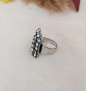 Otantik Tasarım Kadın Yüzük Swaroski Taşlı Yüzük Ayarlanabilir Ölçü - 2