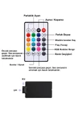 Solar Güneş Enerjili Kamp Çadır Lambası Işığı Bluetooth Hoparlör Rgb Led Kumandalı Aydınlatma - 3