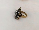 Otantik Tasarım Kadın Yüzük Swaroski Taşlı Yüzük Ayarlanabilir Ölçü - 2