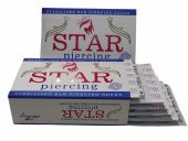 Star Kulak Delme Küpesi Beyaz Madenli 1 Düzine (12 Çift - 1 Plaka) - 5