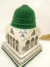 Beytünnebi Biblo Lisanslı Sedef Renk Kadife Kaplı Krirtal Taşlarla Çevrili Lüks Obje thumbnail 2