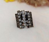 Otantik Tasarım Kadın Yüzük Swaroski Taşlı Yüzük Ayarlanabilir Ölçü - 1